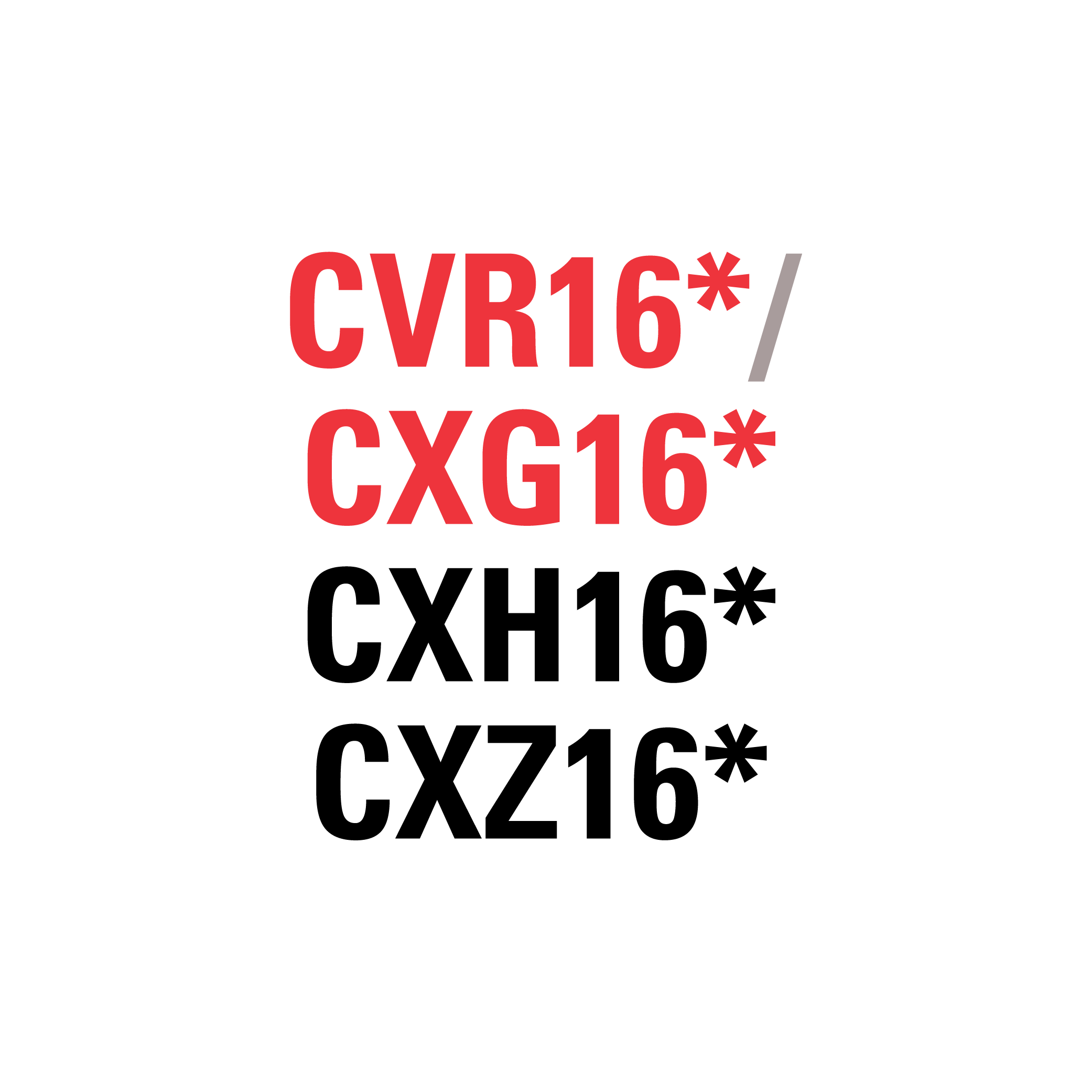 CVR16* CXG16* CXH16* CXZ16* 1983-1986